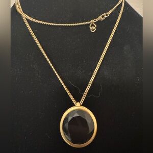 Dean Davidson Reversible Pendant Necklace Gold Black White